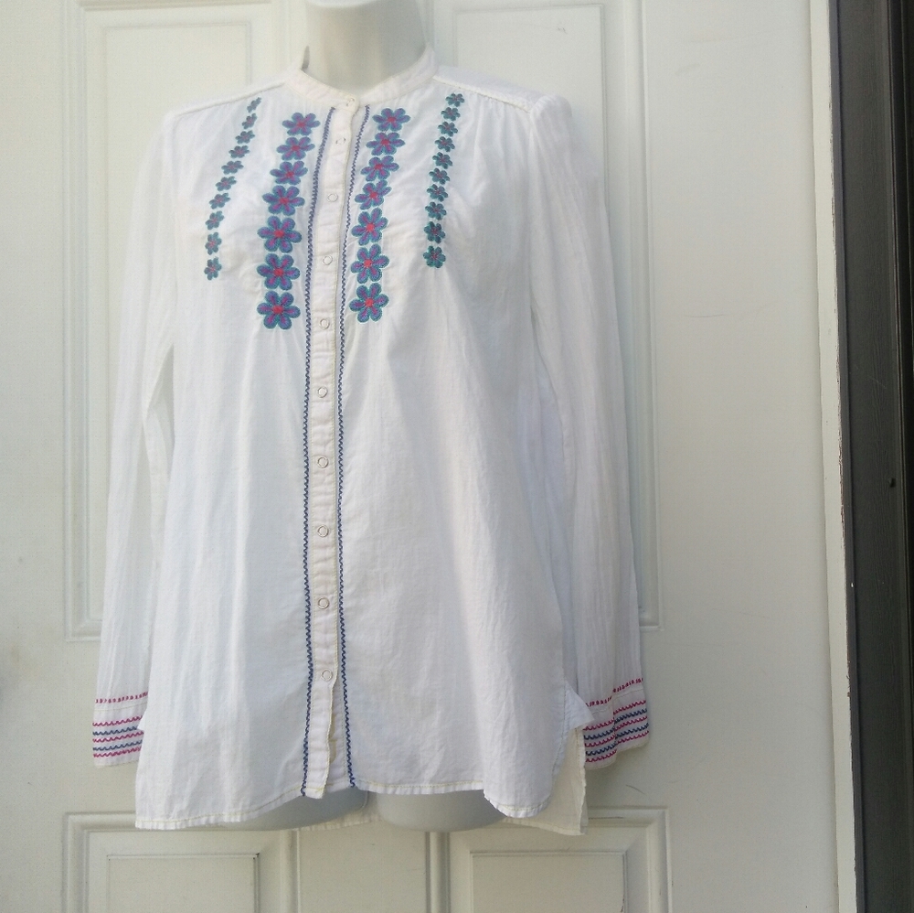 Johnny Was 3j Workshop Snap Button Embroidered - image 3